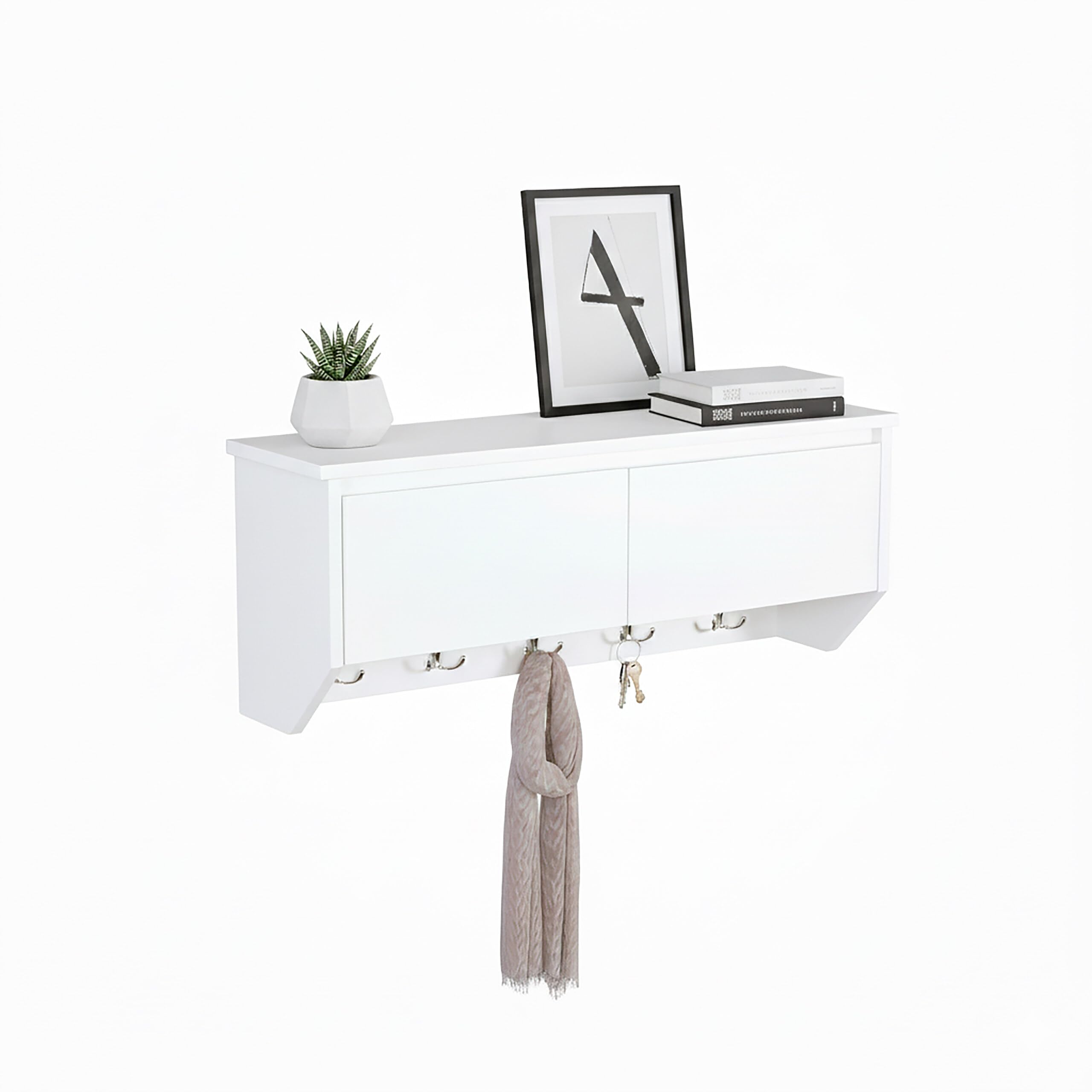 Relaxdays Appendiabiti da Parete, 5 Ganci, LxAxP: 30x78x20 cm, Moderno, scaffale per Ingresso