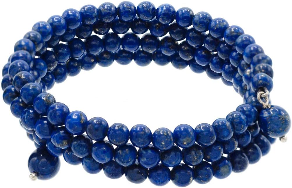 Coil Bracelet made with Genuine 4mm Semi-Precious Gemstones