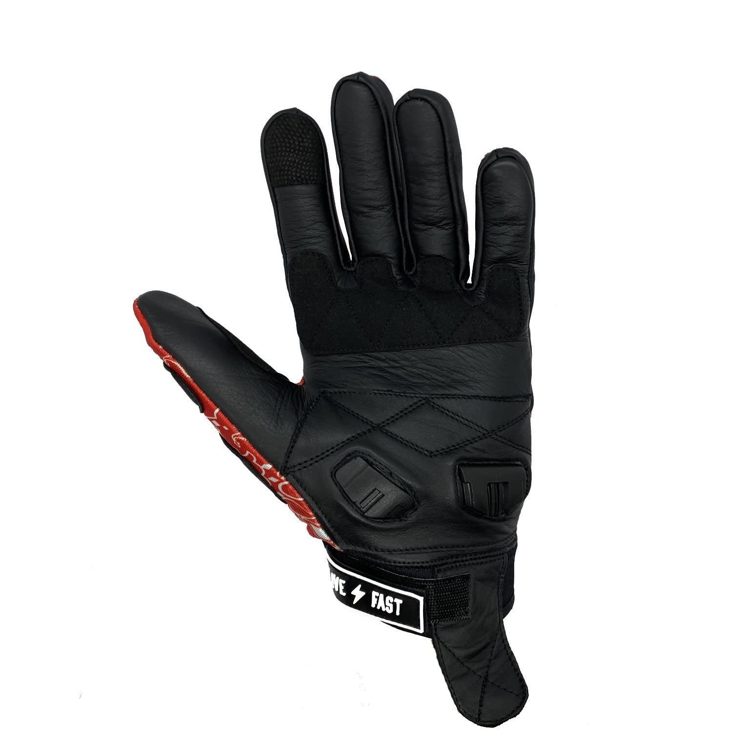 Amazon.com: Live Fast Red Paisley Motorcycle Gloves S : Automotive