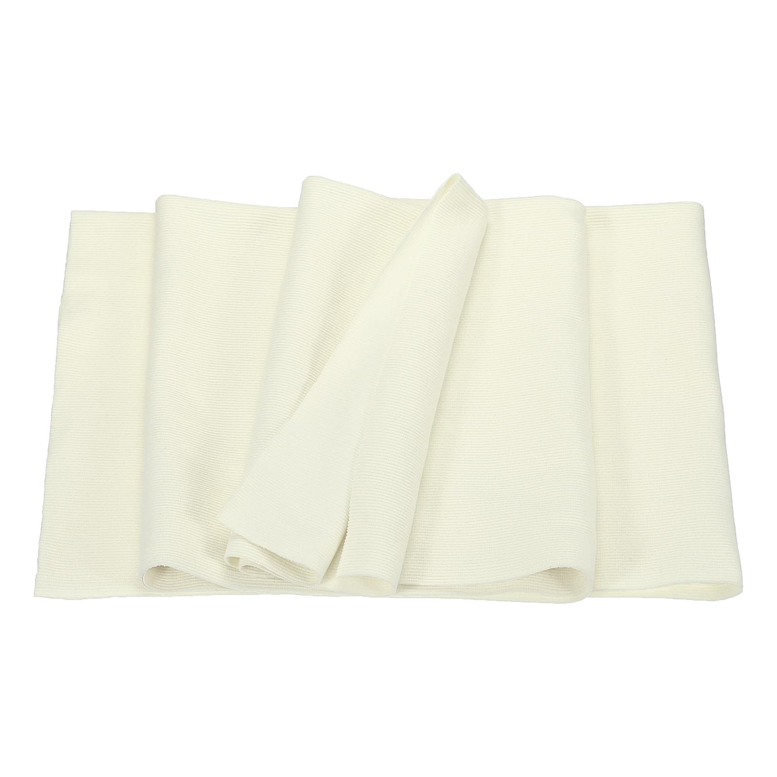 MECCANIXITY 47" Elastic Cuffs Ribbed Trims Cotton Fabric Knit Rib Stretch Tape Cuff Sleeve Waistband for Sewing, 20" Wide Beige