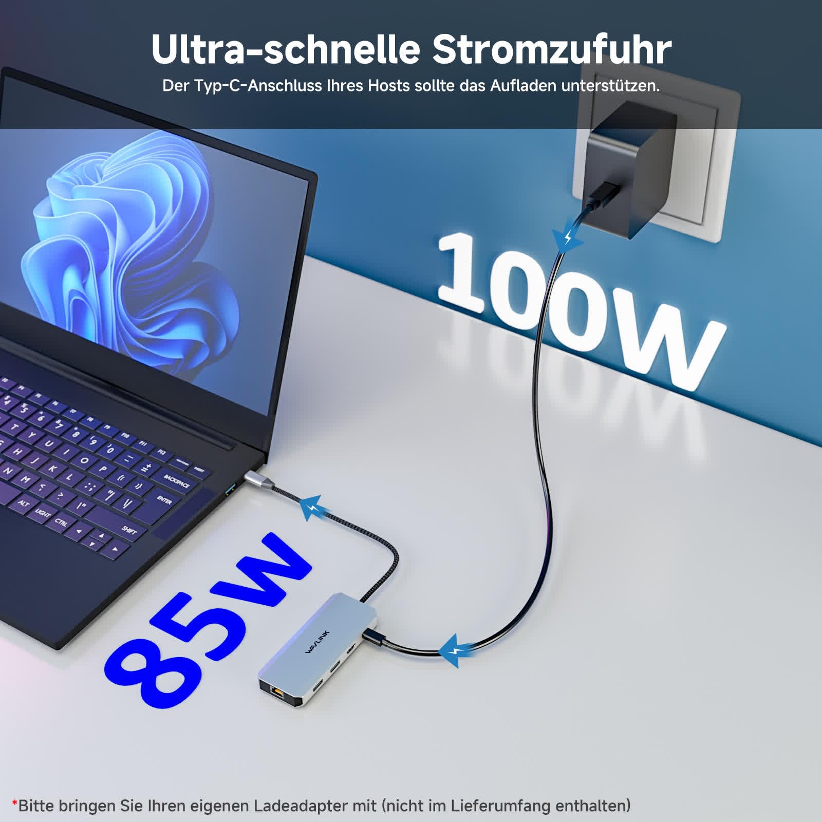 WAVLINK Laptop Docking Station, Displayport Docking Station mit Dual DP, HDMI, 100W PD IN, 10Gbps USB A/C, 2,5G Ethernet Port für Dell/HP/Lenovo usw., nur für Windows Systerm Computer