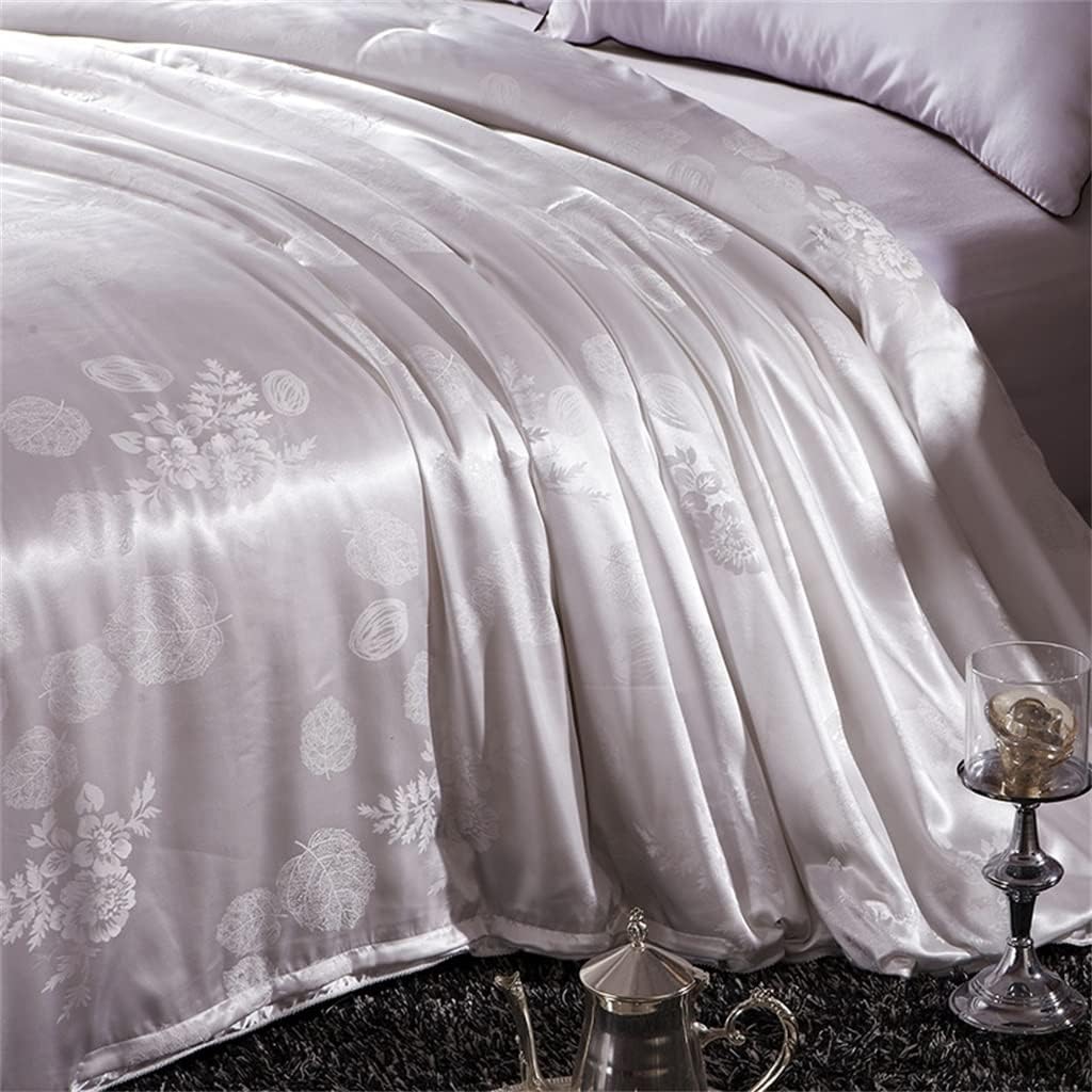 Twin Queen Size White Silk Cotton Soft Comforter Quilt Throw Blanket Duvets Cover Filler for Kids Adults(Pink-B,150x200cm)