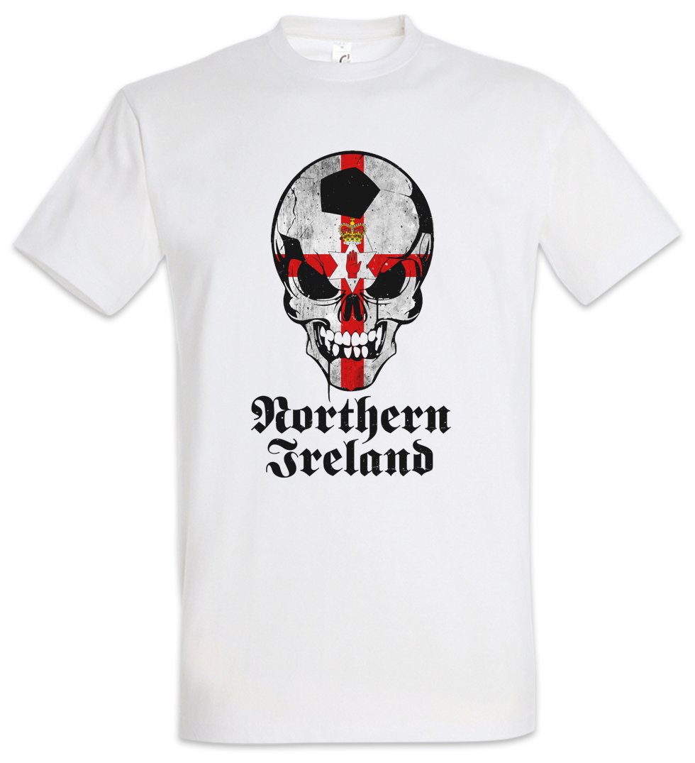Urban Backwoods Men's White Northern Ireland Irish Football Skull Flag T-Shirt Size Xl