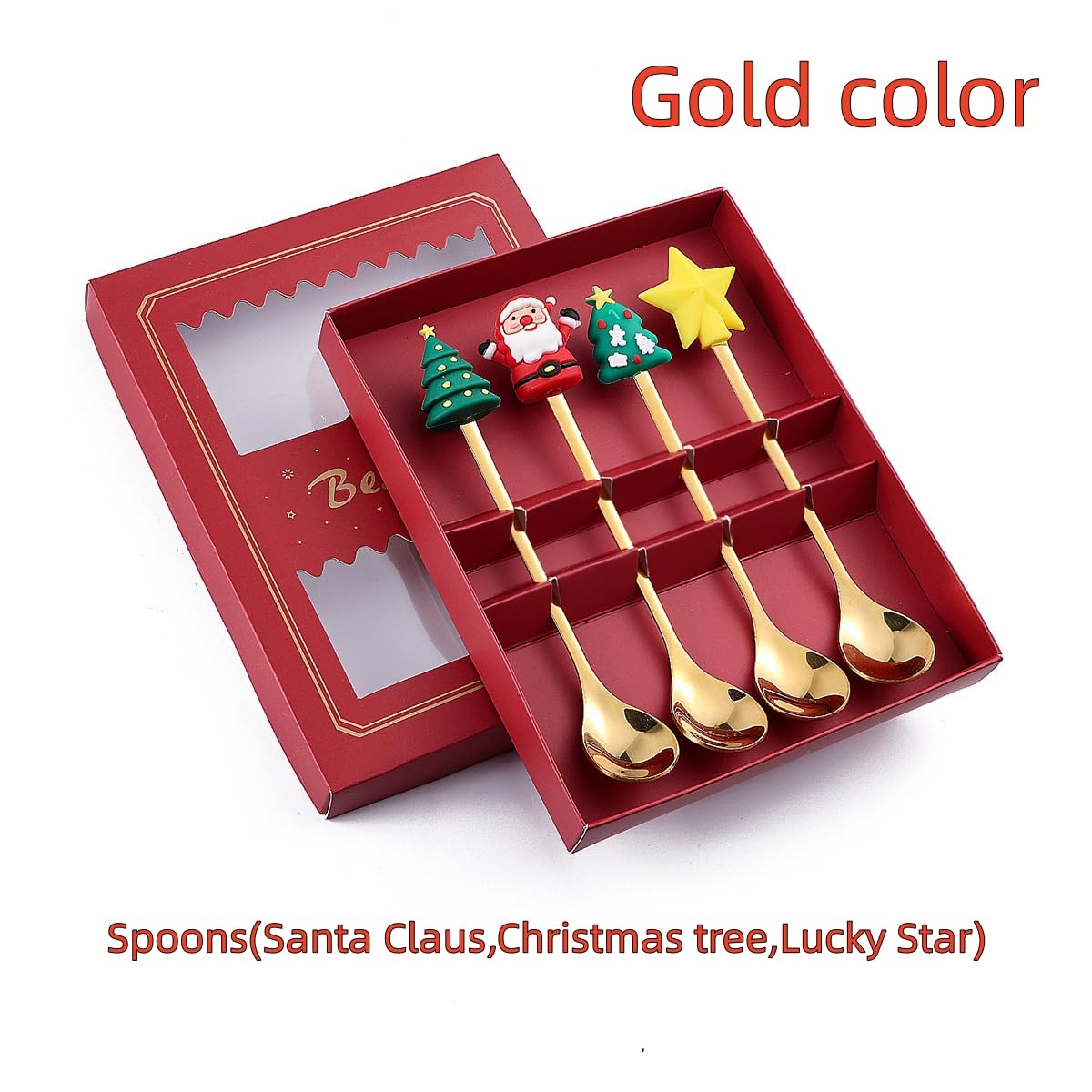 Premium Stainless Steel Coffee & Ice Tea Spoons, Cake & Ice Cream Spoon, Cocktail Stirrer Set of 4 (Gold Color) 2