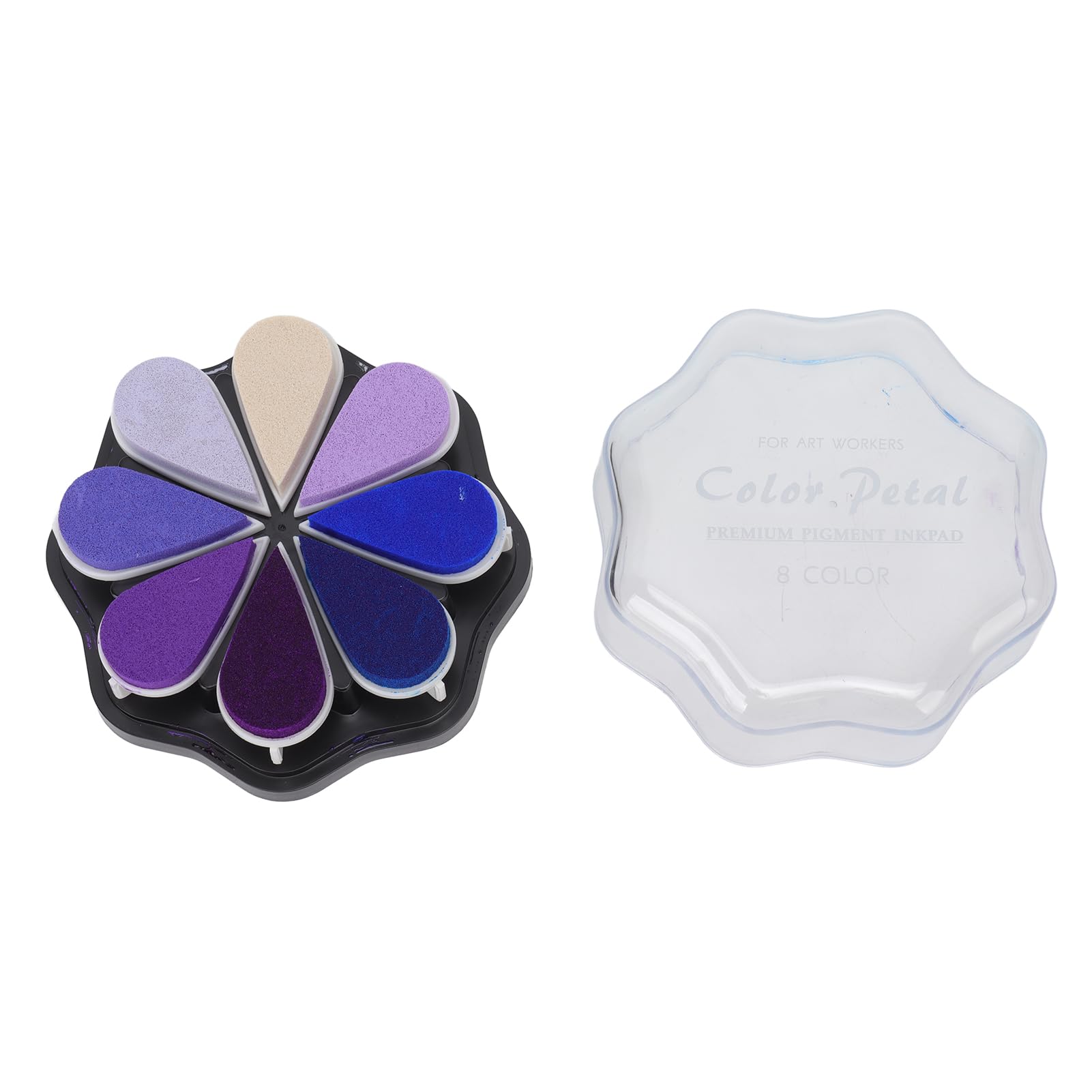 Abwaschbares Stempelkissen-Set in Blütenblattform mit 8 Metallfarben für DIY-Stempel – Starke Deckkraft für Papier, Holz und Ton – Ideal für Stempel mit Fußabdruck von Hunden und Babys –