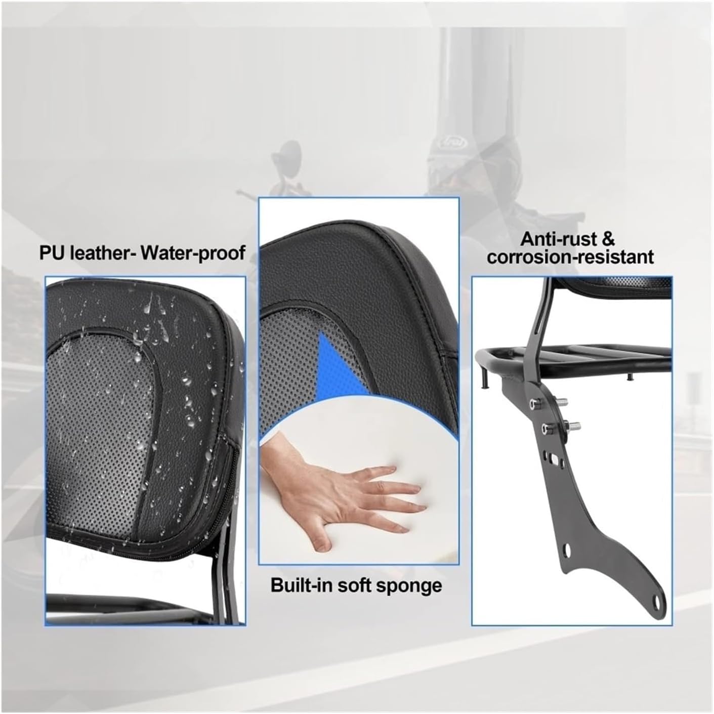 オートバイ後部荷物ラック 用 ハーレー 用 ダイナ 2006-2015 オートバイ多目的運転席背もたれと折りたたみ荷物ラック