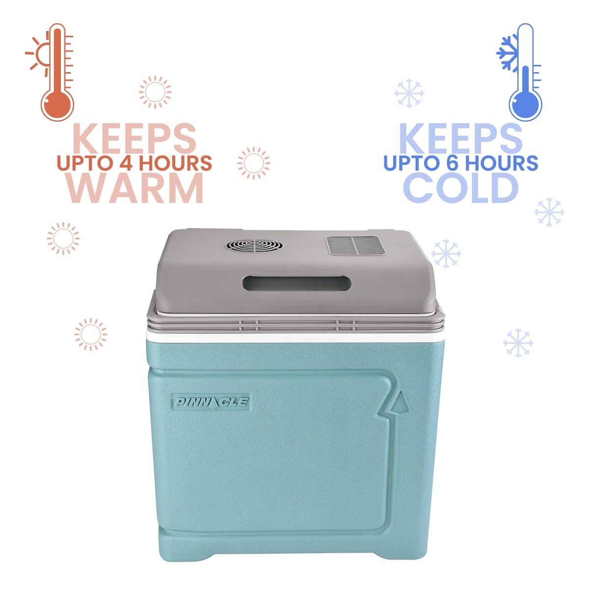 Pinnacle Thermoware Raffreddatore elettrico – Grande 30 L portatile per bevande calde e fredde e cibo – 12 V raffreddamento da viaggio per auto, camper, camper, furgone – frigorifero plug-in per