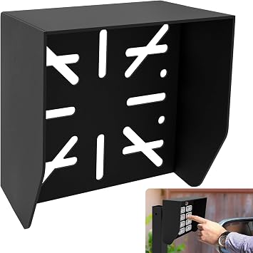 Waterproof Cover Keypad Mounting Post Bracket, Pedestal Mount for Keyboard Protector Cover on Automatic Gate Opener Systems Garage Door Black