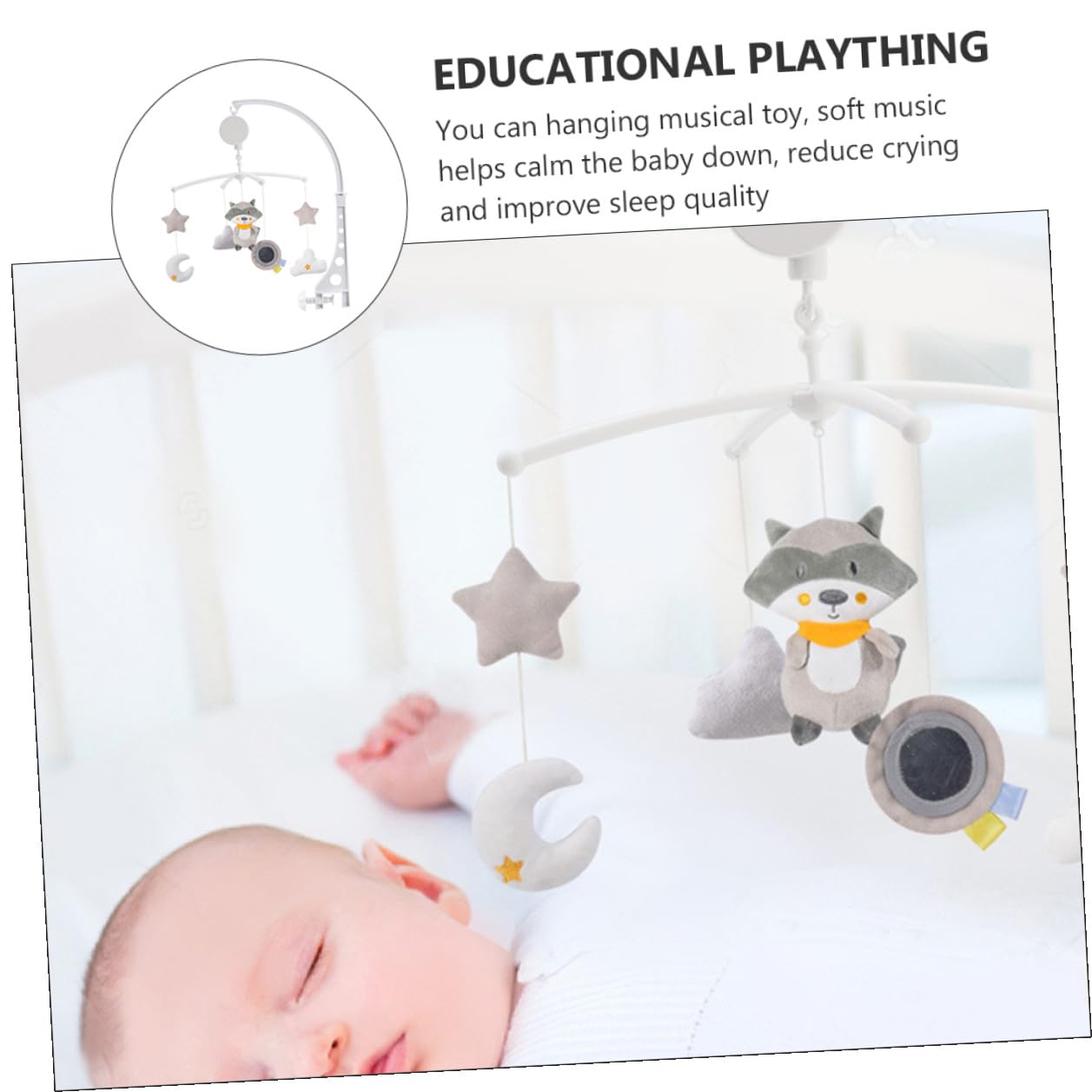 GALPADA Carillón y Decoración de Habitación Infantil de Viento Colgante Música Giratoria, Accesorio de Plástico para Cuna de Ñiño Adecuado para Obsequio de Baby Shower
