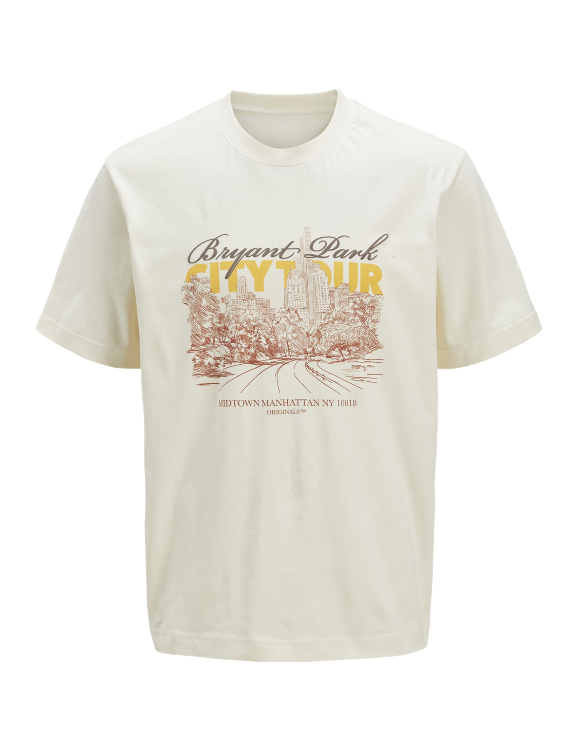 Jack & Jones Jorboston Tee SS Crew Neck Fst, White, XS