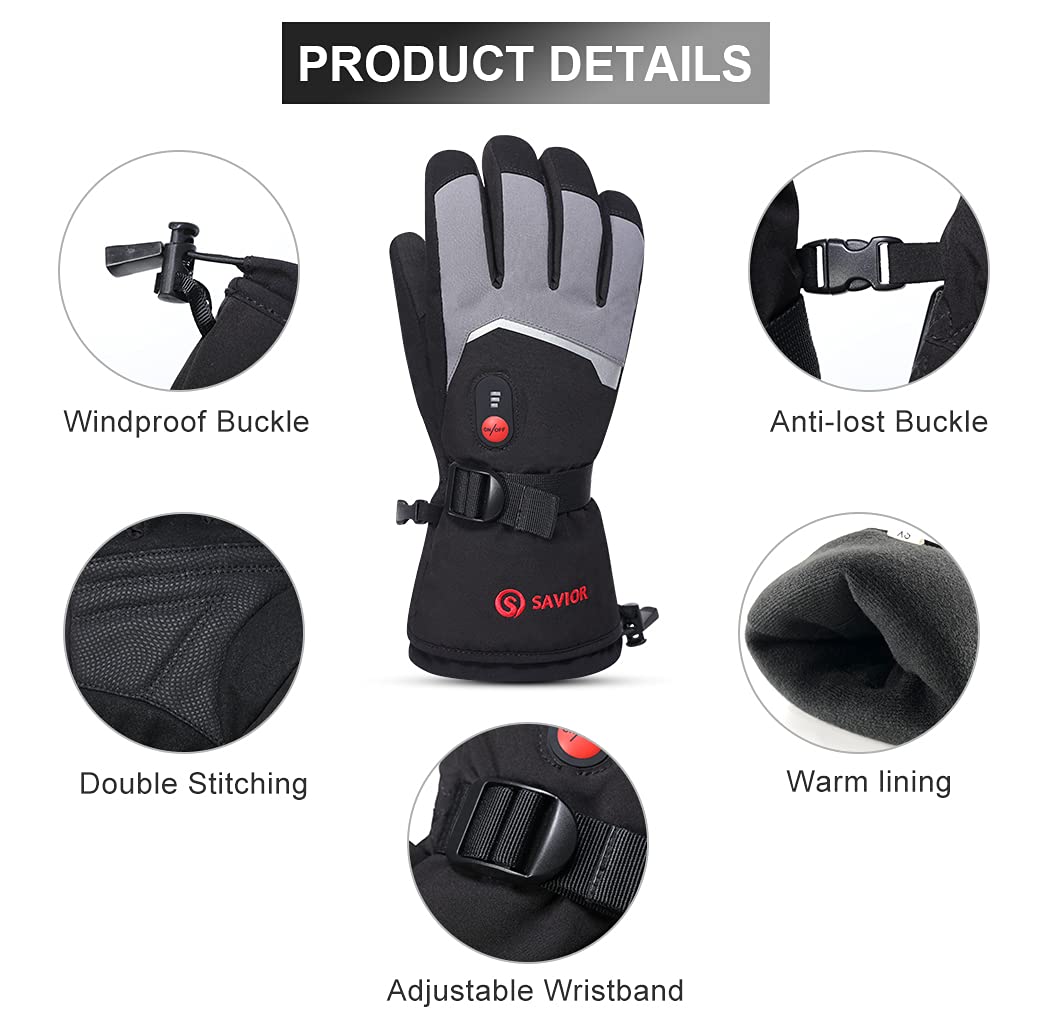 day wolf Guantes Calefactables para Hombre Mujer, Guantes Calefactables Moto Invierno Térmicos de Batería Recargable Calentador de Mano para Motociclismo Esquí Senderismo Pesca Caza Bicicleta