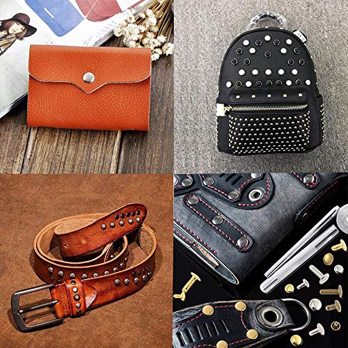 360 Sets Leather Rivets, Double Cap Rivets For Fabric, With Setting Tool Kit For Crafts Repairs/Clothing/Belts Strap #TOP7