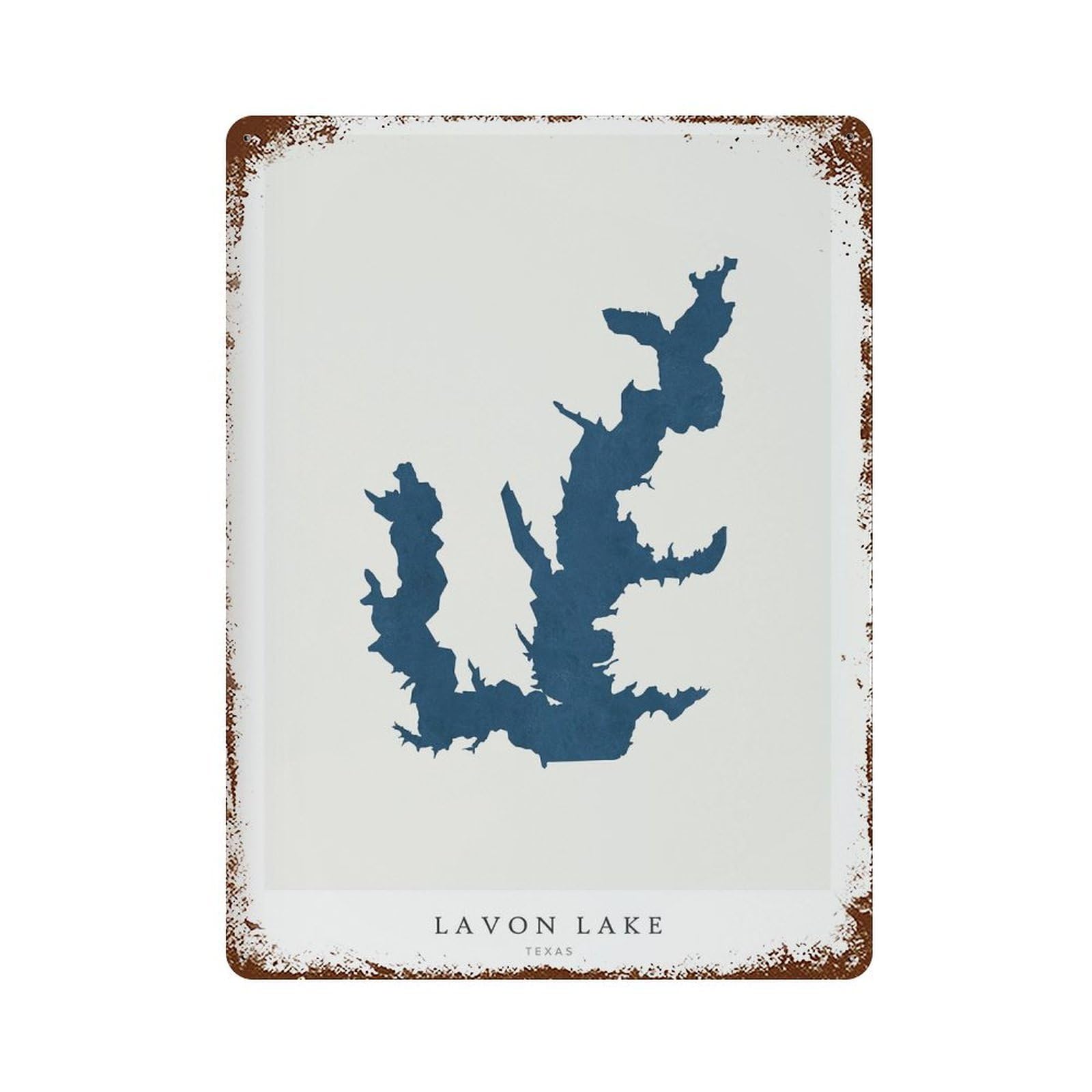 xiaoxiaoshen Lavon Lake Map House Gift Texas (2) Wall Decor Art Metal Tin Poster Modern Home Decor Art Home Bar Shop Decorations Vintage Sign 40x30cm