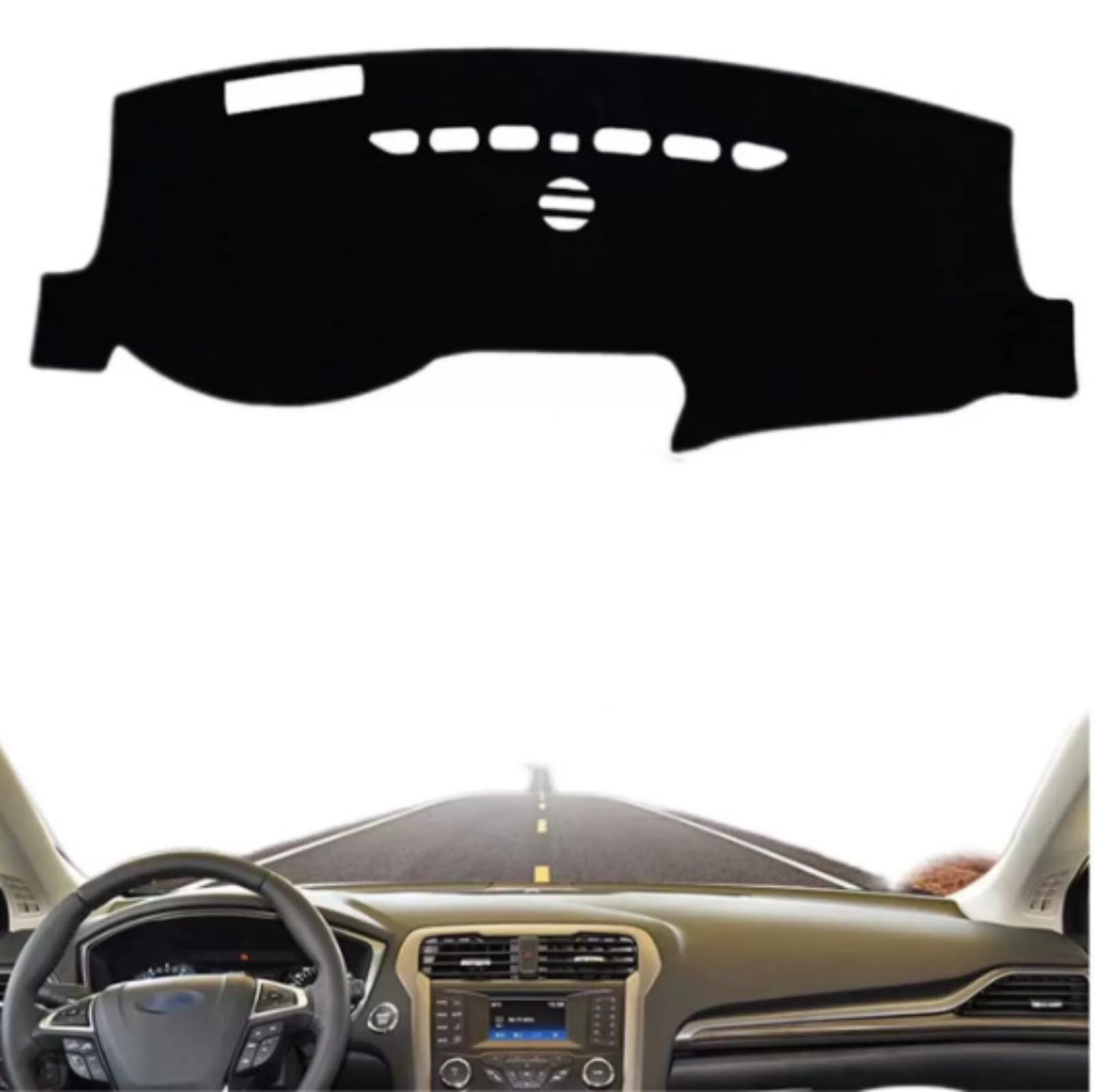 Pokrywa deski rozdzielczej Ford Mondeo MK5 2013-2020 RHD mata antypoślizgowa osłona przeciwsłoneczna dywan dywanik Pad konsola środkowa czarny