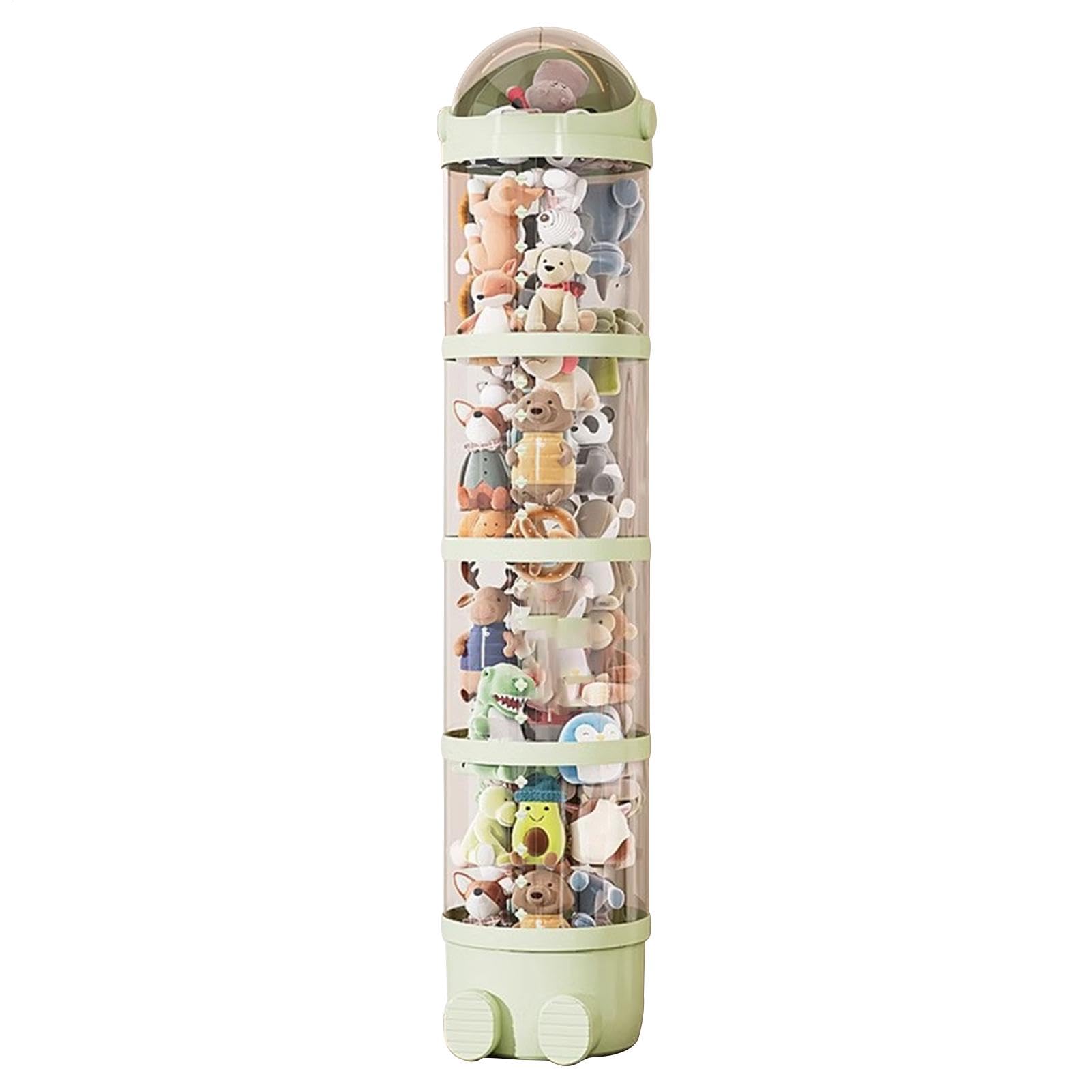 Rangement en Tube pour Animaux en Peluche, Support Transparent Empilable ABS, Chambre à Coucher
