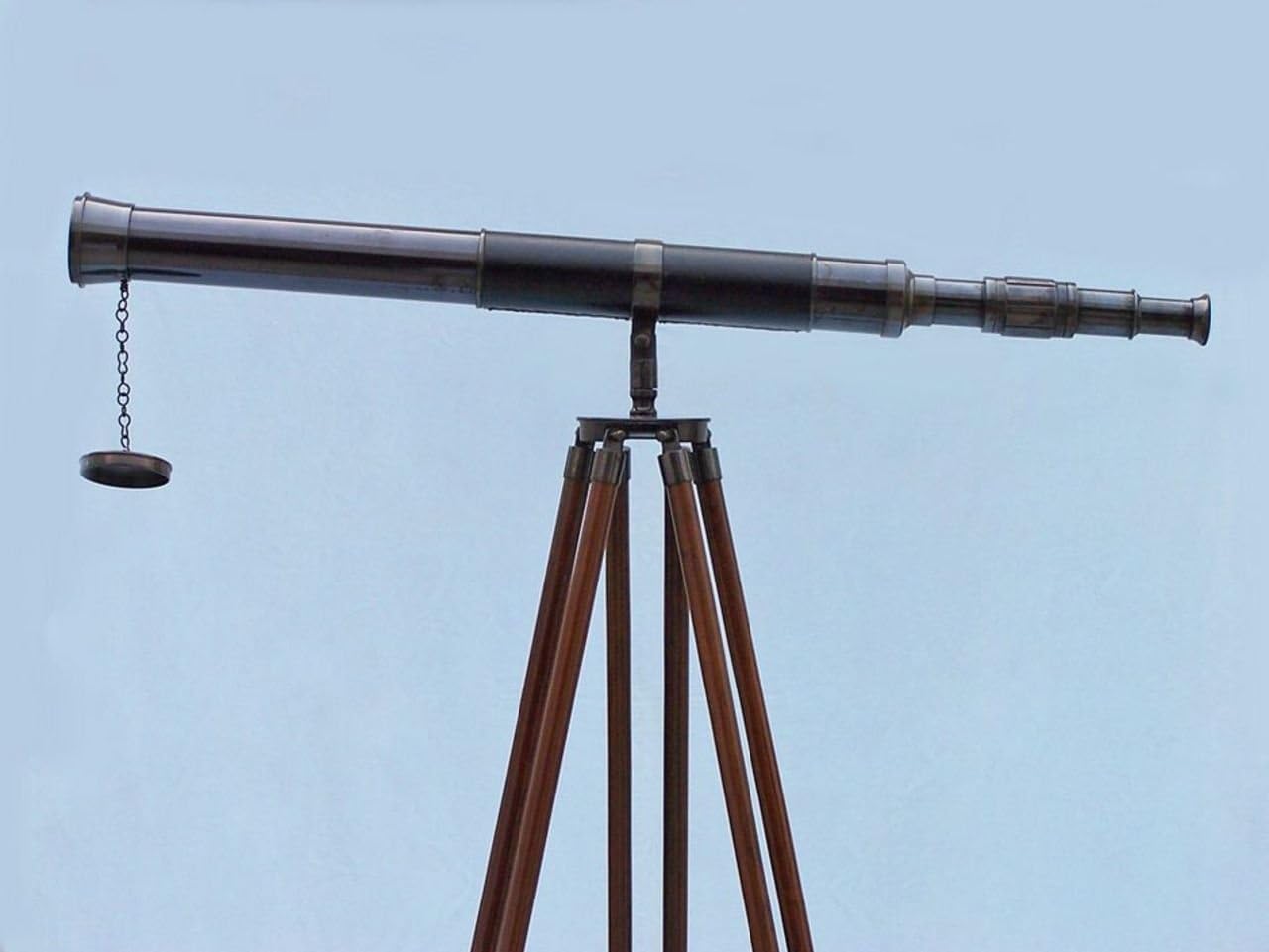 Floor Standing Oil Rubbed Bronze- Leather Admiral Telescope 60"- Nautical Decor