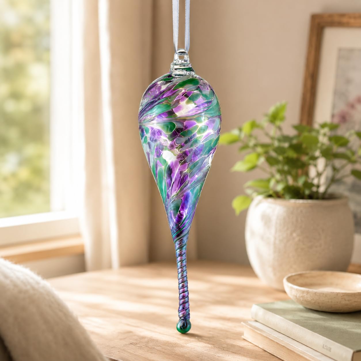 Sienna Glass 16cm Friendship Droplet Unicorn in Purple