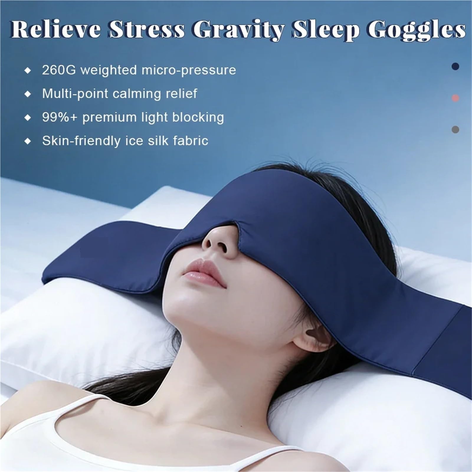 Maschera Oculare Peso Maschera for gli occhi in velluto a micropressione che blocca la luce. Aiuta il sonno profondo. La sensazione di seta ghiacciata pesata for gravità allevia l'affaticamento(Pink)