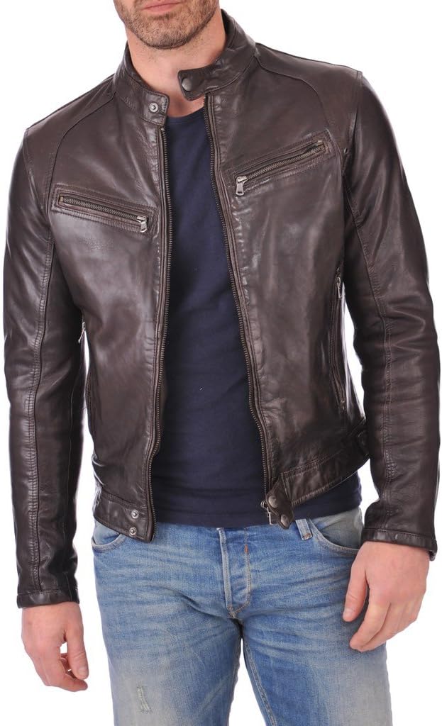 Leather Market Mens Leather jacket Leather Bomber Biker Jacket - Winter wear