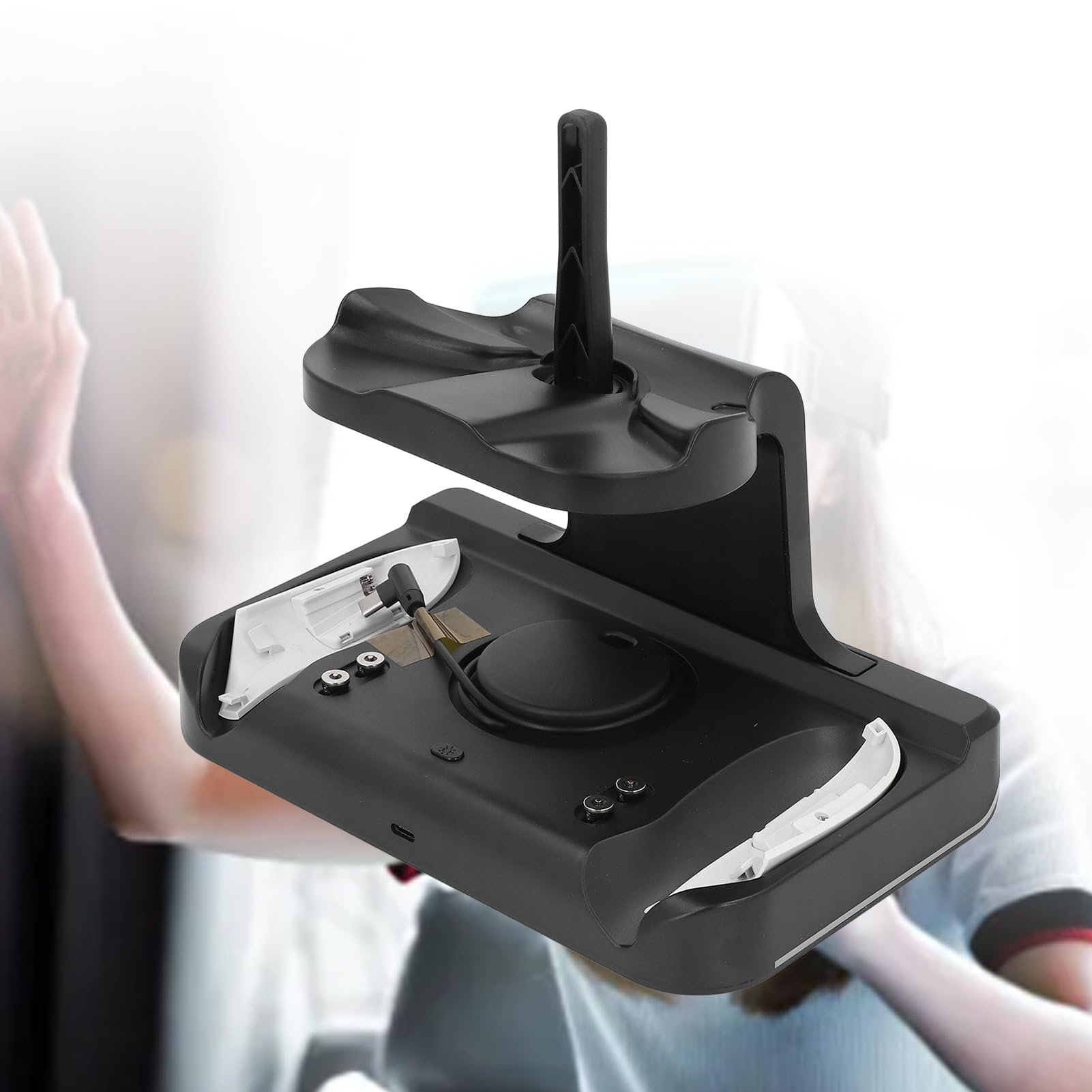 Supporto di Ricarica per Controller VR, Luce RGB, Ricarica Rapida, con Batterie Ricaricabili per Controller Visori VR (BLACK)