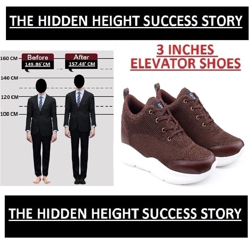 Image of Mens Global Rich's Men's 3 Inch Hidden Height Increasing Black,Blue,Brown,Grey Casual Sports Laceup Shoes with Eva Sole Casual Shoes