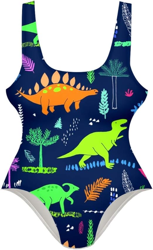 MAPOLO Colored Various Dinosaur Women's One Piece Swimsuit Swimwear Bathing Suit at Amazon Women