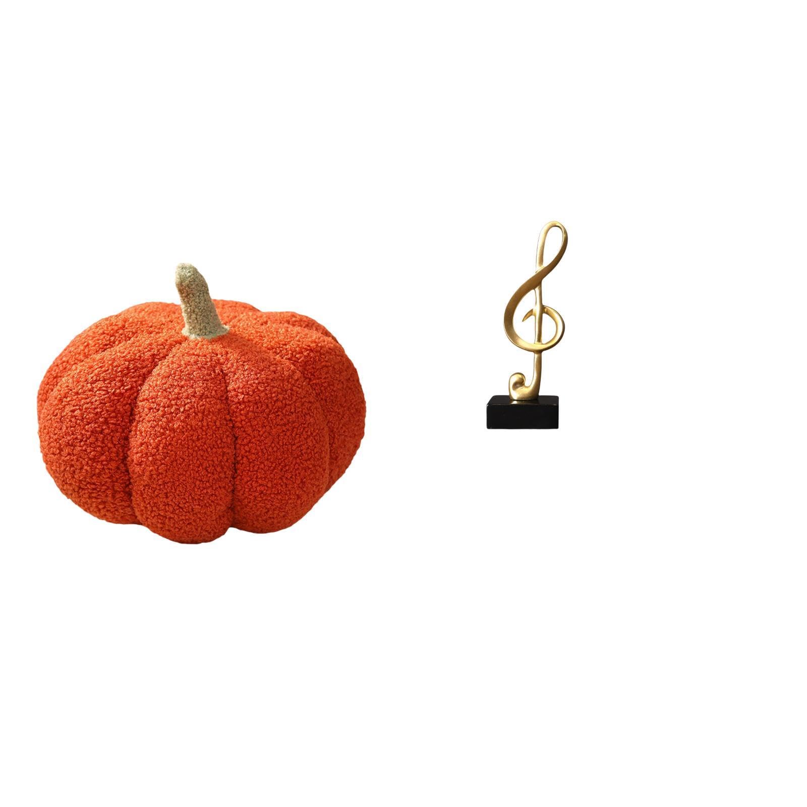 Pumpkin Pillows Musical Note Sculpture Stuffed Pillow Décoration Resin Creative Tabletop Ornament Plush Décorative Sofa Cushion for Bed Bedroom Room DécorTable Centerpiece for Desk Firepla-image-2