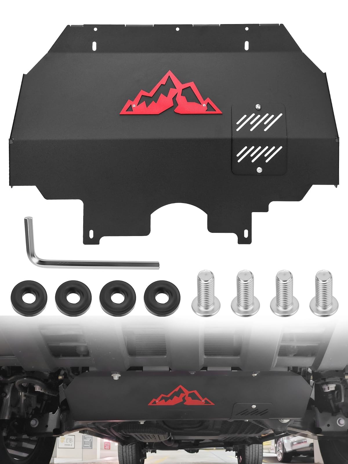 Photo 1 of Engine Front Skid Plate Compatible with 2024-2025 Toyota Tacoma 2WD & 4WD, Under Guard Splash Shield Fits Gas Models Only, Designed with Oil Drain Access, Direct Bolt-On Installation with Hardware Kit