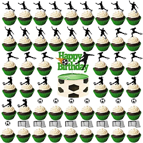 49 pièces decoration gateau foot deco gateau decoration gateau football parfaites pour décorer des gâteaux et cupcakes fête thème football fête d'anniversaire pour enfants cadeaux fête à thème sportif