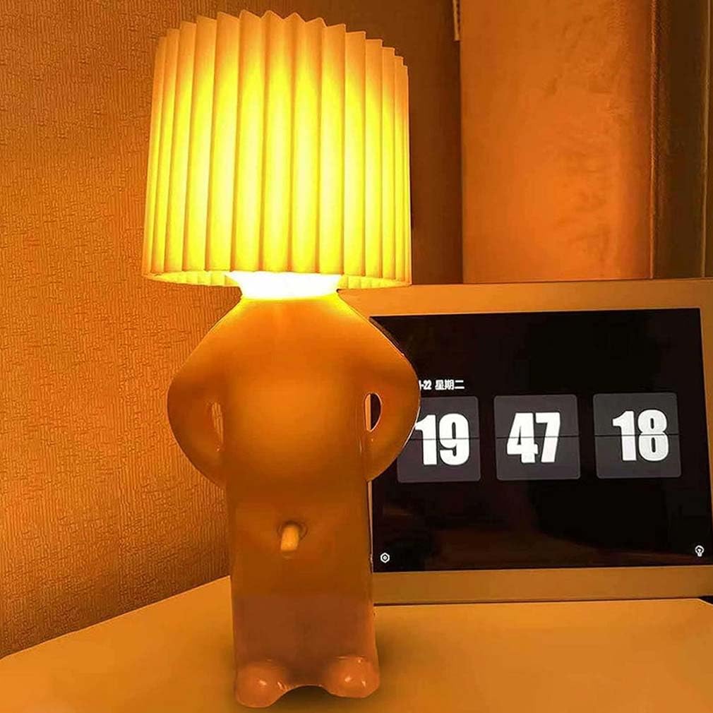 Shy Boy Table Lamp, a Little Shy Man Creative Lamp, Little Shy Man Creative Lamp Bedroom Table Lamp, Night Light Lamp Naughty Boy Eye Protection, A Little Shy Man Creative Lamp For Decor (A-Yellow)