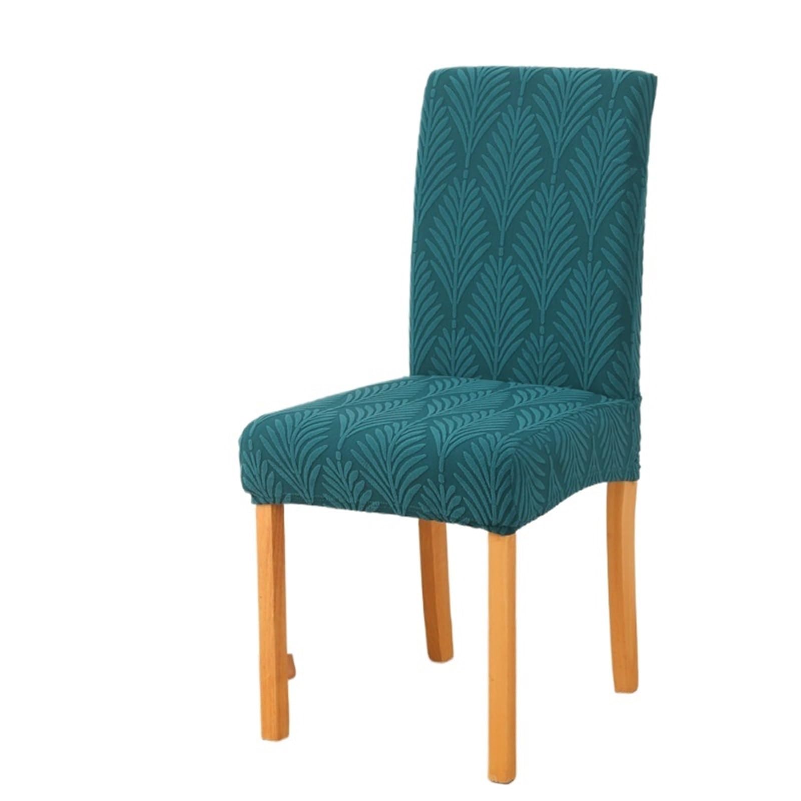 ITRHJTGP Chair Covers Jacquard Dining Chair Covers Spandex Dustproof Furniture Protectors Stretch Hotel Home Decoration(Hollyhock blue,6pcs chair cover)