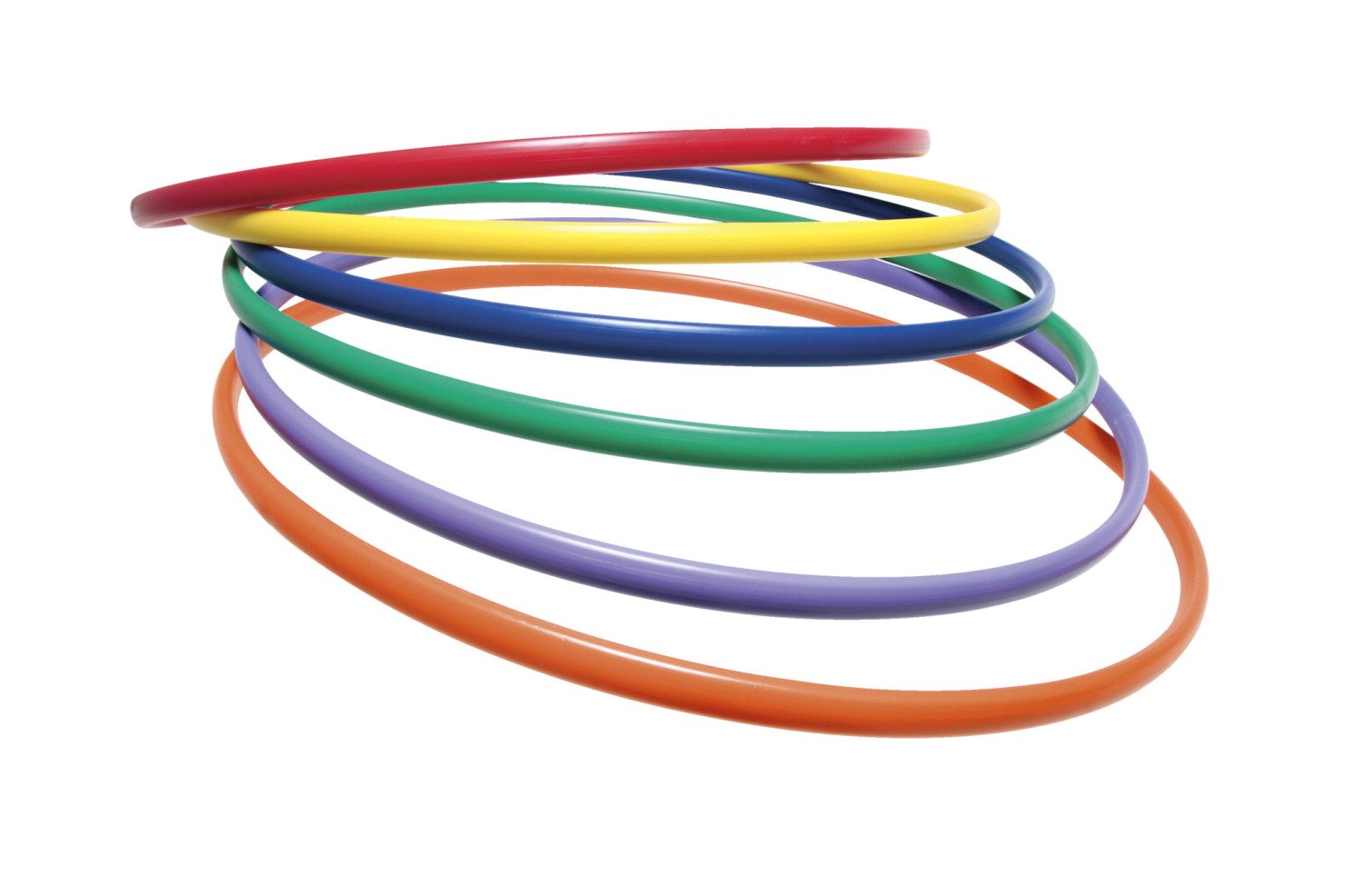 Sportime UltraHoops Strong and Controllable No-Kink PE Hoops - 30 inch - Set of 6 - Assorted Colors