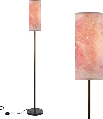 Miniatura 13 de Modern Floor Lamps for Living Room 70s Retro Seamless Material Standing Lamps with Linen Lampshade Tall Lamp Metal Pole Lamp for Bedroom Office