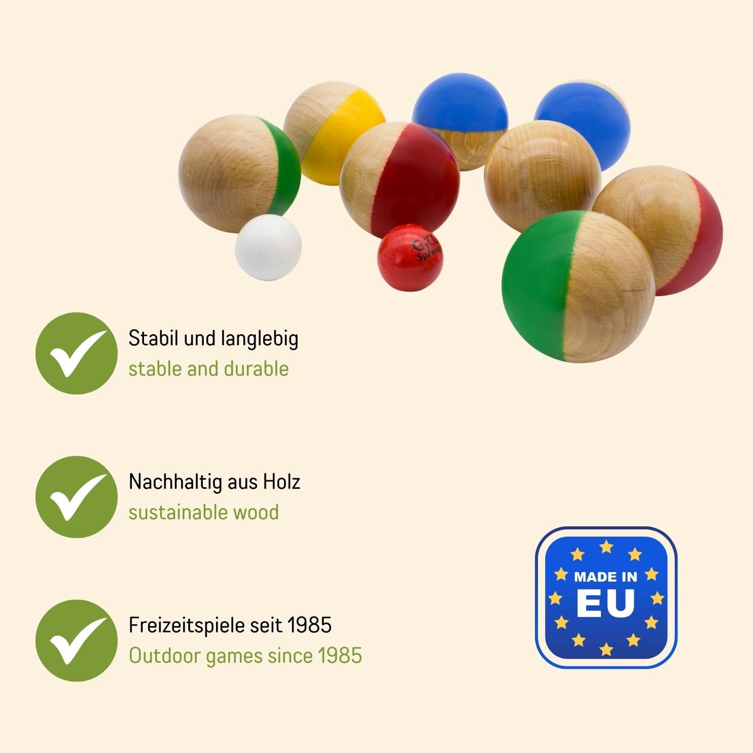 GICO Croquet Gioco Croquet Di Qualità In Legno Di Faggio Per 4 Giocatori Adulti Con Borsa Per Il Trasporto Divertimento All Aperto Per Tutta La Famiglia Prodotto In Eu 3244