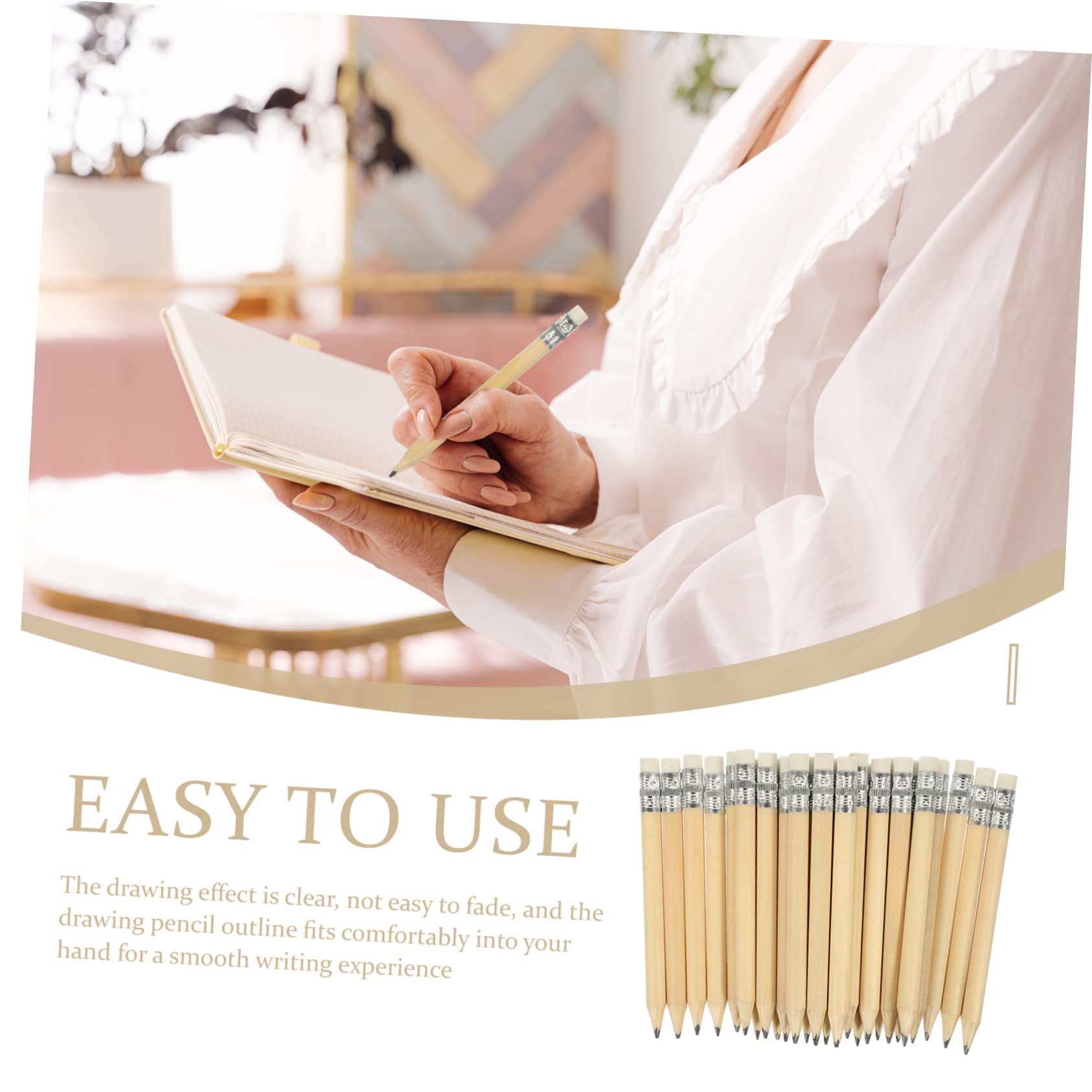 DOITOOL 250 piezas Lápices Cortos de Madera Natural para Golf de Unidades Lápices Ergonómicos para Escritura y Dibujo Escolar