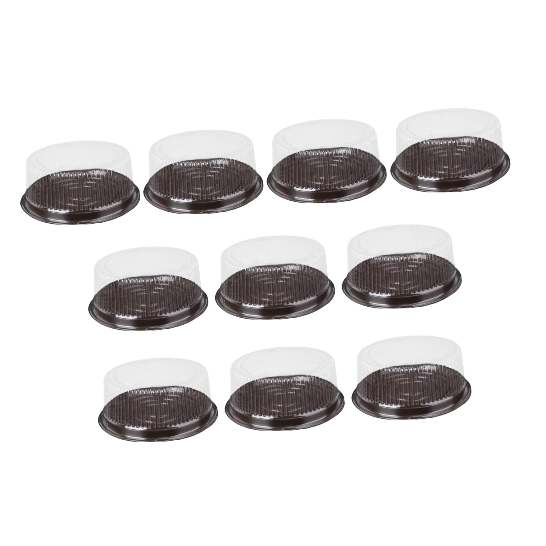 Garneck 10Pcs Transparent Plastic Cake Boxes with Dome Lid for Cupcakes Muffins and Pastries for Parties Weddings and Events