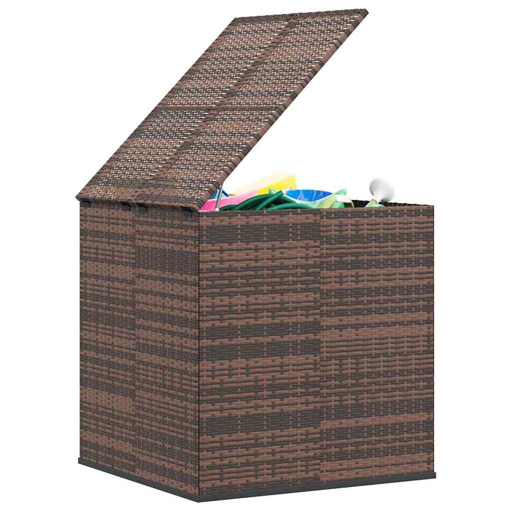 Générique Scatola per cuscini da giardino in resina intrecciata 100x97,5x104cm marrone, scatola portaoggetti esterna con telaio in acciaio verniciato a polvere, borsa interna impermeabile in PE