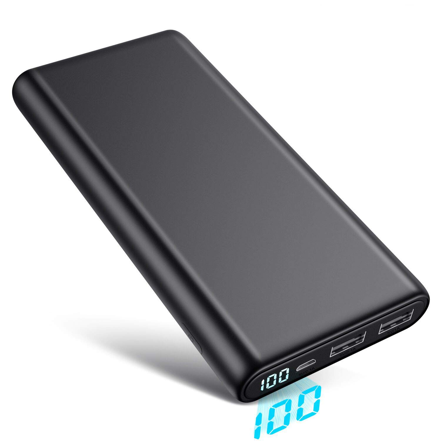 HETP Power Bank, Portable Charger 25800mAh [100% -0 LCD Display] High Capacity Power Banks with 2 USB Ports External Battery Pack with 4 LED Lights for Smart Phones,Tablet and Other Devices