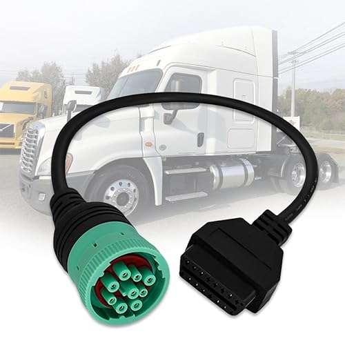 Cable adaptador OBD2 de 9 pines a 16 pines para camiones pesados y vehículos comerciales, tipo 2 verde J1939 conector de diagnóstico Plug Trabajo