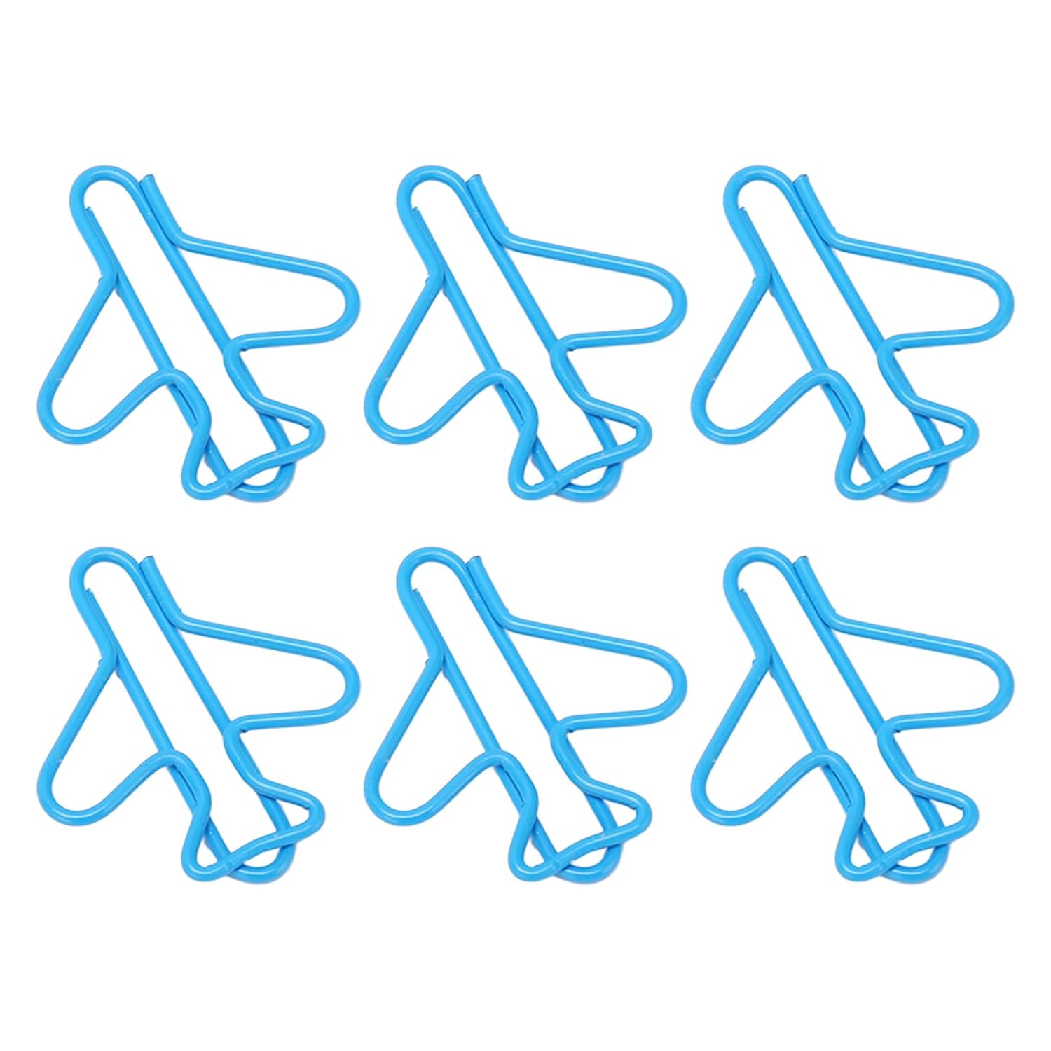 Fydun Cute Paper Clips, 100pcs Plane Shape Design Covered Clips, 100pcs Bookmarks Paperclips Blue Wire Bright Color for Scrapbook Card Papercraft Metal Airplane Document Organizing image 3