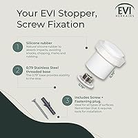 Vista 2 de Topes de puerta EVI Tope de puerta de acero inoxidable blanco - Cierre de tornillo - Protector de goma blanca - Tope de puerta de 0.79 x 0.99