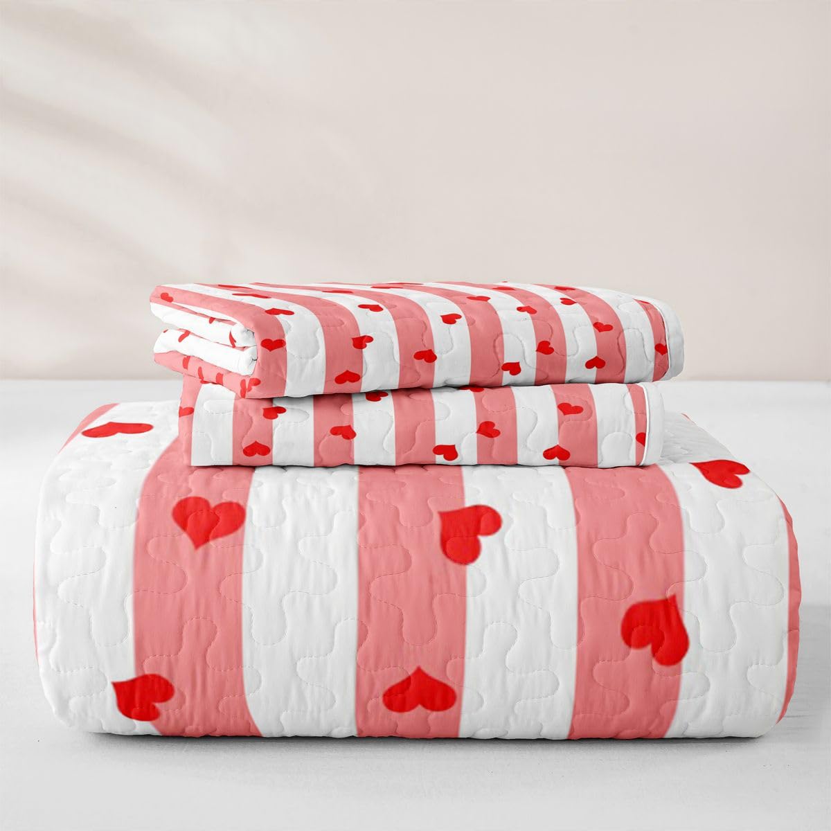 Homewish Set copripiumino singolo a righe rosse 2 pezzi