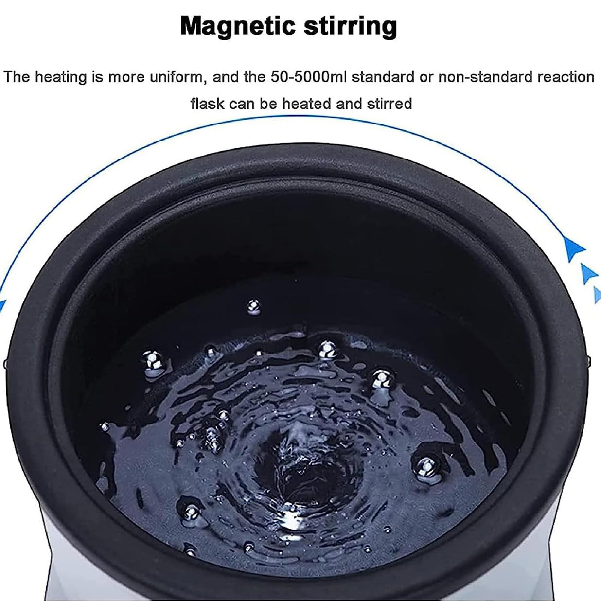 Magnetrührer Digitale Kochplatte 50-2000RPM mit Temperaturanzeige, Heizung Magnetmischer für Wasser- und Ölbäder 100℃ und 250℃, 5L Kapazität