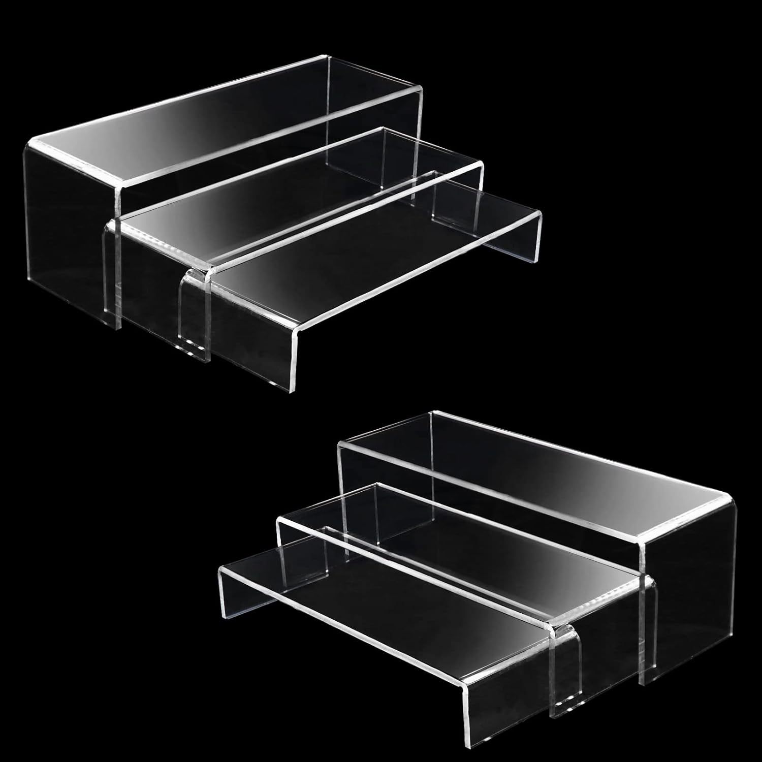 6 Pcs Large Acrylic Display Riser 12'', Thickened to 5mm Acrylic Risers