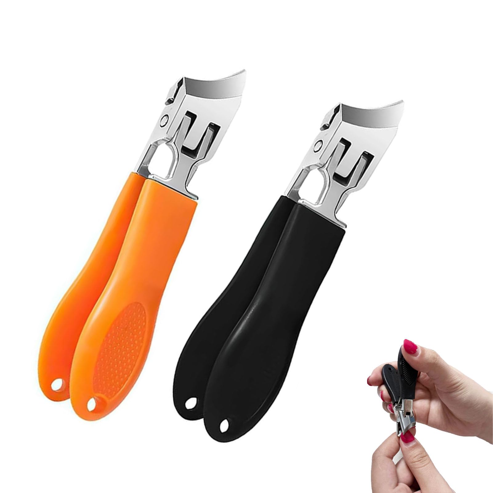 2PCS Wide Jaw Opening Anti-Splash Slanted Nail Clipper