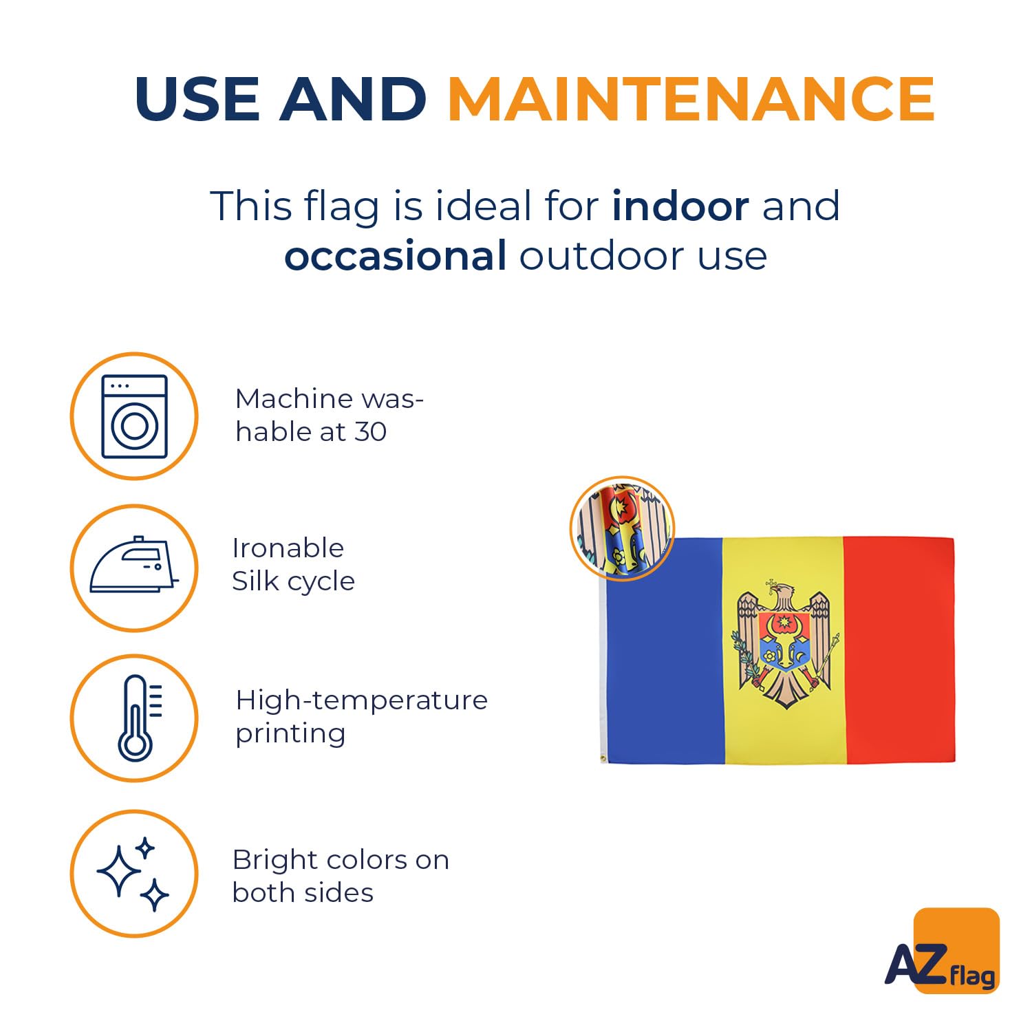 AZ FLAG Flaga Mołdawii - 100D poliester Mołdawski baner z dwoma metalowymi przelotkami - odporny na blaknięcie - żywe kolory - 3 stopy x 5 stóp - 150 x 90 cm