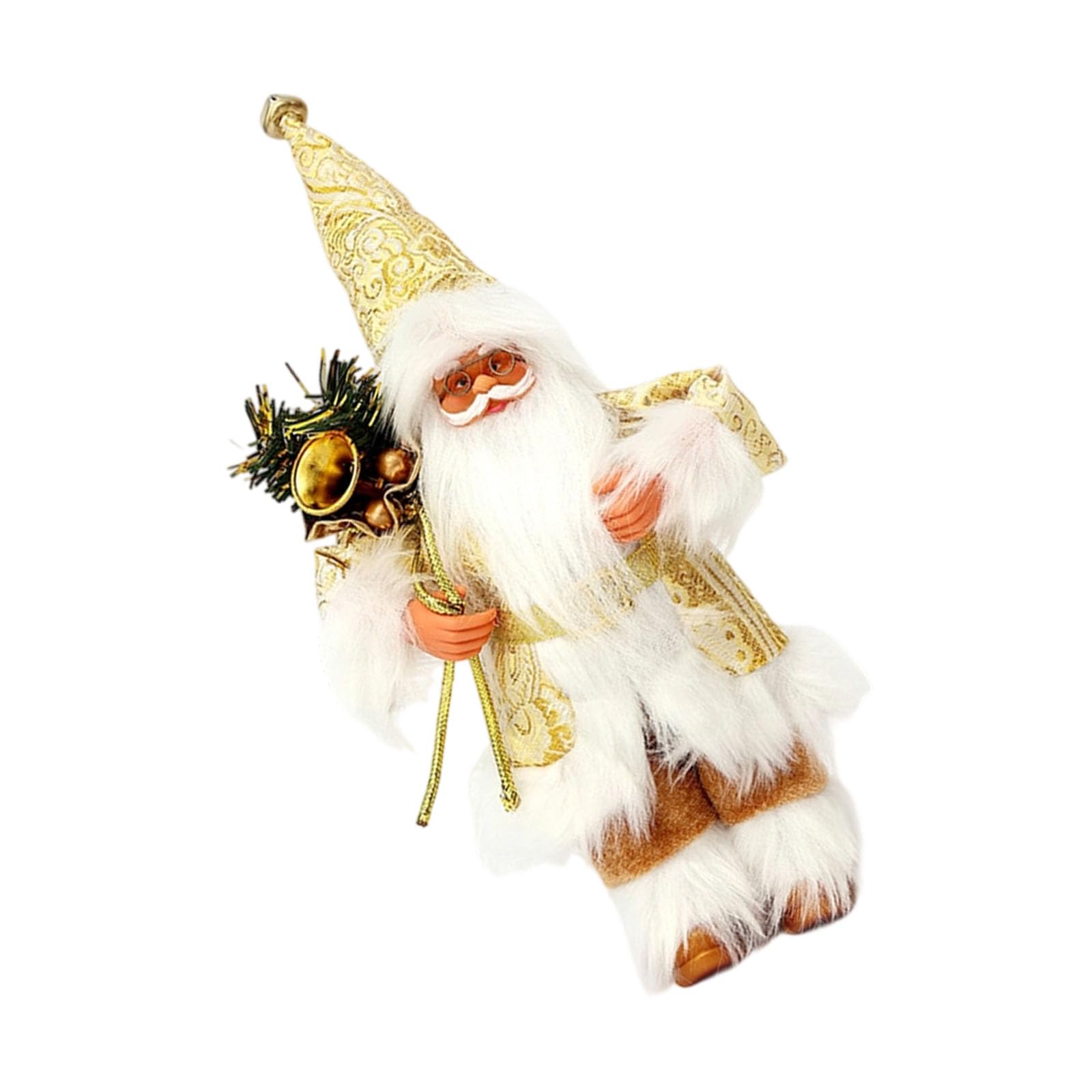 Carotoe Gold Standing Santa Figurine Decoration 11Inch Christmas Home Accent With Bright Color Holiday Festives Tabletop Ornament Santa Figurine