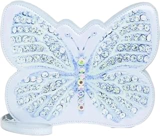 Luv Betsey Betsey Johnson Kitsch LBLUCKY Printed Rhinestone Baby Blue Faux Patent Butterfly Crossbody Shoulder Bag