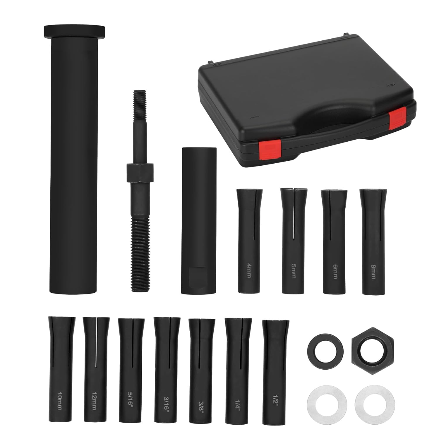 18pcs 95400 in-Line Dowel Pin Puller Master Set Includes Both SAE and Metric Collets,Efficient Dowel Pin Puller Tool Reducing Work and Potential Hand Injuries