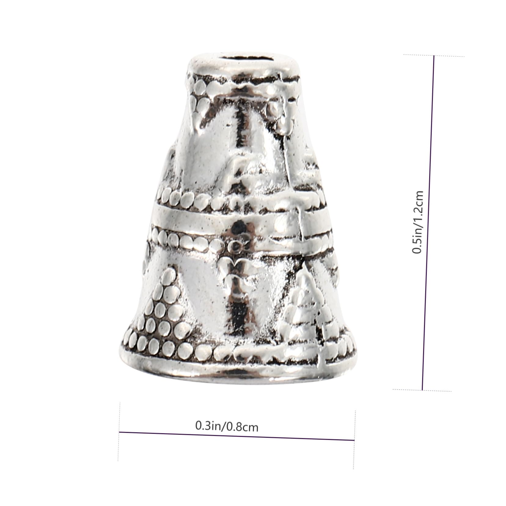 Housoutil 50Pcs Vintage Beaded Cone Alloy Caps for DIY Jewelry Making Antique Bead End Caps for Bracelets and Necklaces Durable Non Rusting Craft Accessories